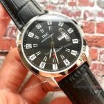 Best Replica IWC Schaffhausen Watch Black Dial Leather Strap